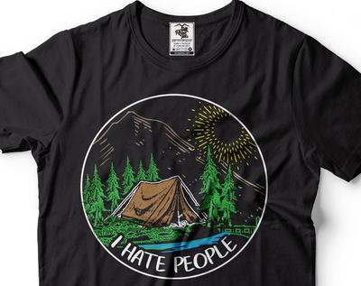 Lustiges Camping-Shirt Ich hasse Leute Shirt Camper Geschenke Wandern Outdoor-Shirt Camping Geschenke Camping-Liebhaber T-Shirt Camping-Leben Shirt Camper T-Shirts