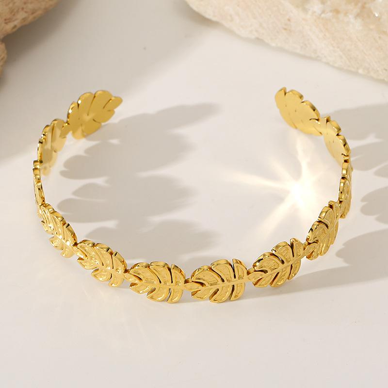 Stainless Steel Open Bangle,Ins-style,Versatile,Wheat Ear Design,Light Luxury Stainless Steel Jewelry,fashion Jewelry Bangles