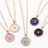 Minimalist Colorful Moon Star Enamel Necklaces For Women Girls Heart Lightning Enamel Pendant Clavicle Chain Party Daily Jewelry