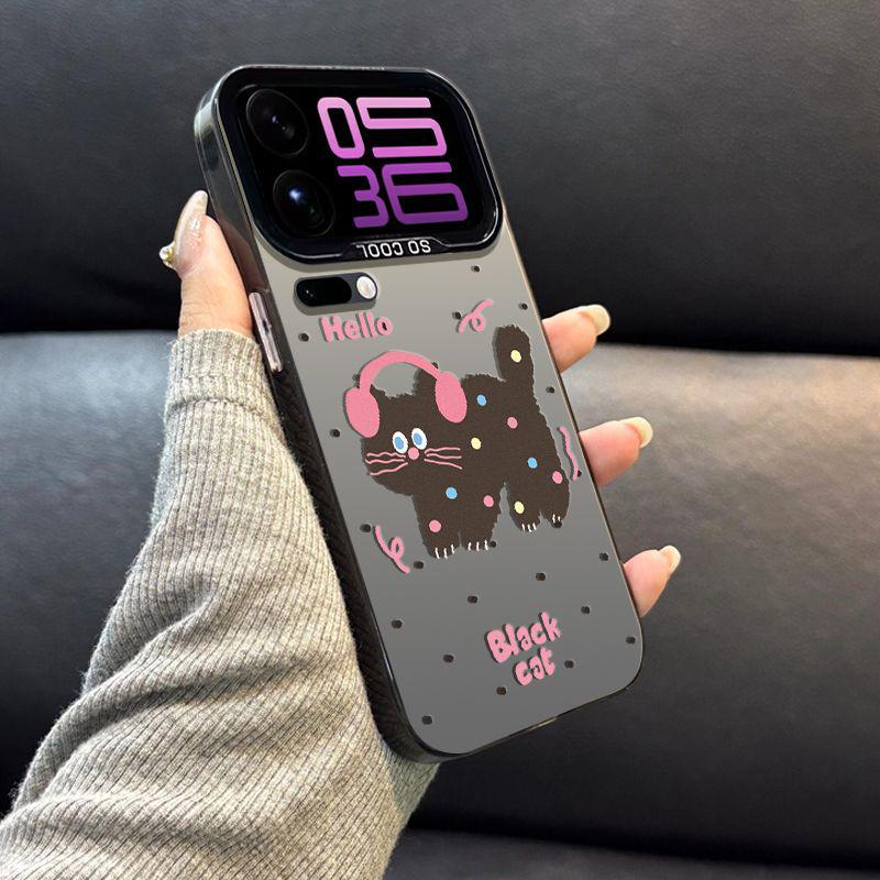 

Преміальний захищений від падінь чохол для телефону Xiaomi 17 Pro Max у вигляді кошеняти з рожевими навушниками Xiaomi 17