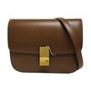 [Pre-Owned] Classic Box Gold Buckle Polished Calfskin Tofu Square Crossbody Shoulder Bag Medium - Very Good #1ET2KBL