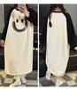 Women's Cartoon Flannel Nightgown – Cute, Cozy, Long Sleeve, Mid-Length Dress for Fall/Winter, Suitable for Home or Outdoors