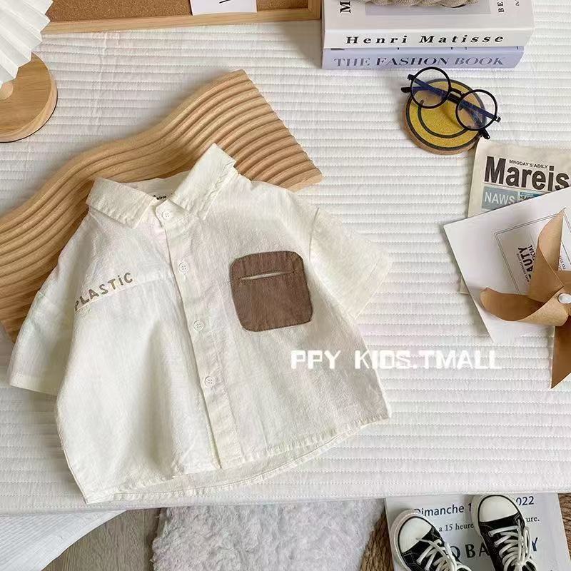 Boys Summer Thin Short Sleeve Shirt Korean Trendy Baby Top 80