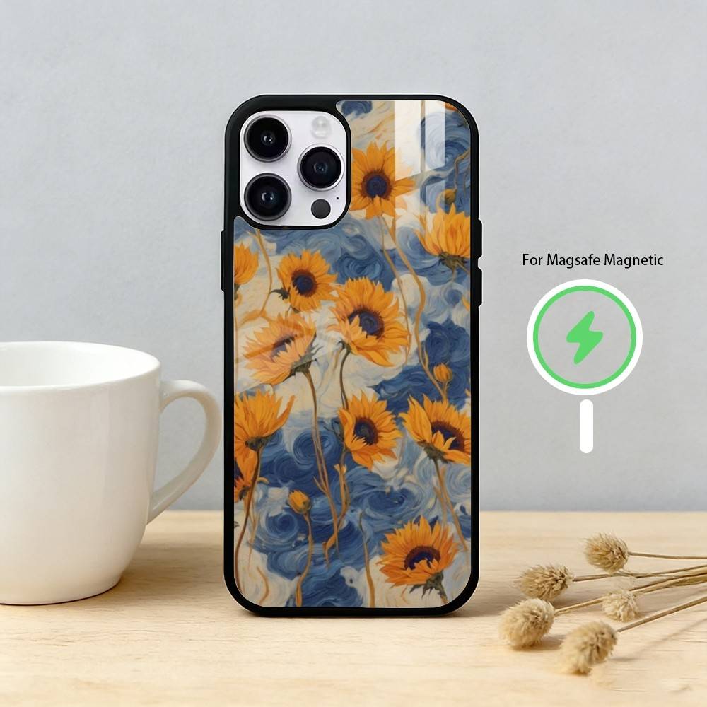 Sunflower Blossoms Phone Case For iPhone 17,16,15,14,13,12,Plus,Pro,Max For Magnetic Wireless Charge