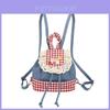 Classic Vintage Plaid Backpack For Students With Pu Material And Adjustable Shoulder Straps