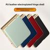 For Samsung Galaxy Z Flip 7 6 Flip7 Flip6 Phone Case with Screen Protector & Hinge Protection PU Leather Plating Frame Cover