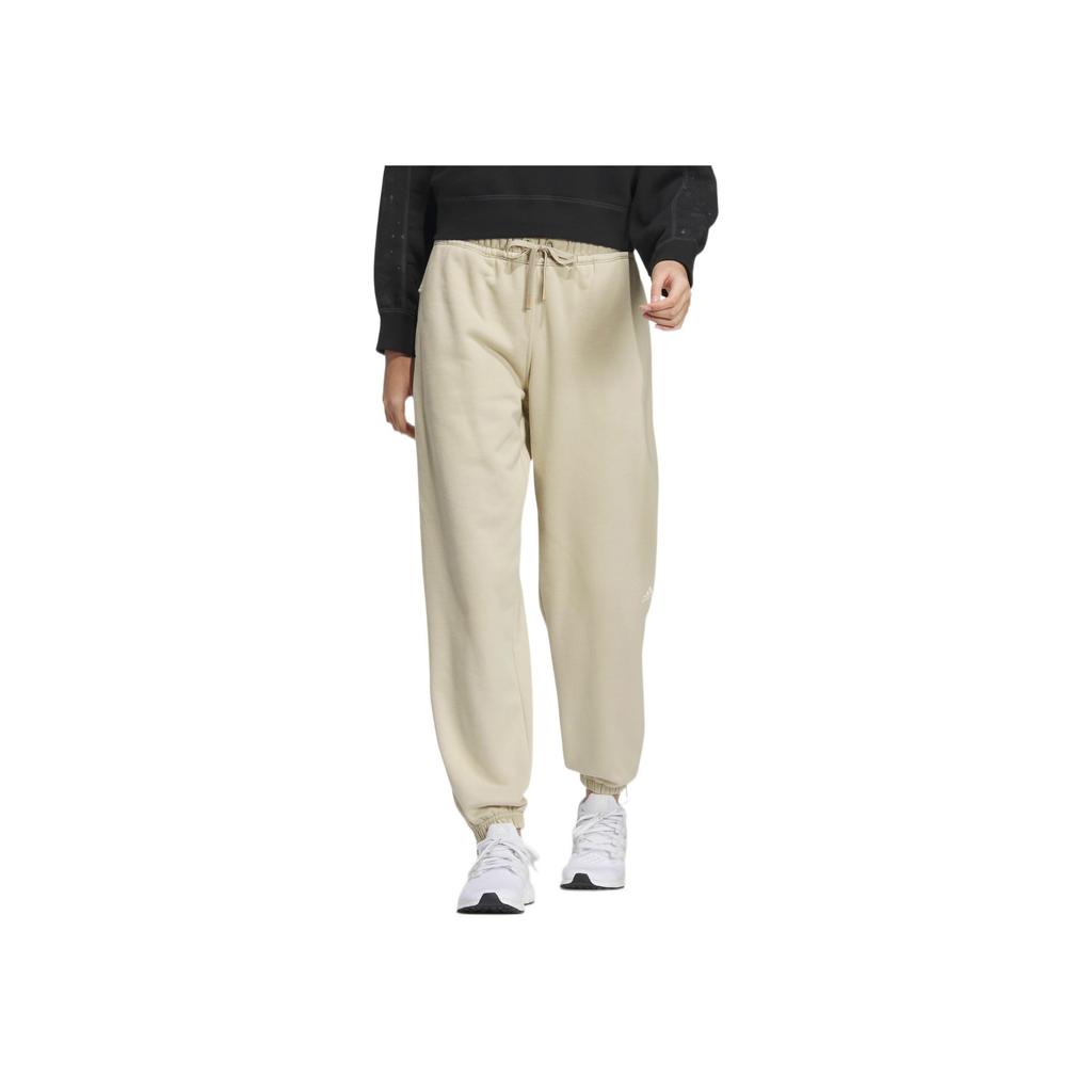 Adidas Sportswear Series Solid Color Casual Jogger Knit Pants Women Bottoms Beige IK3461