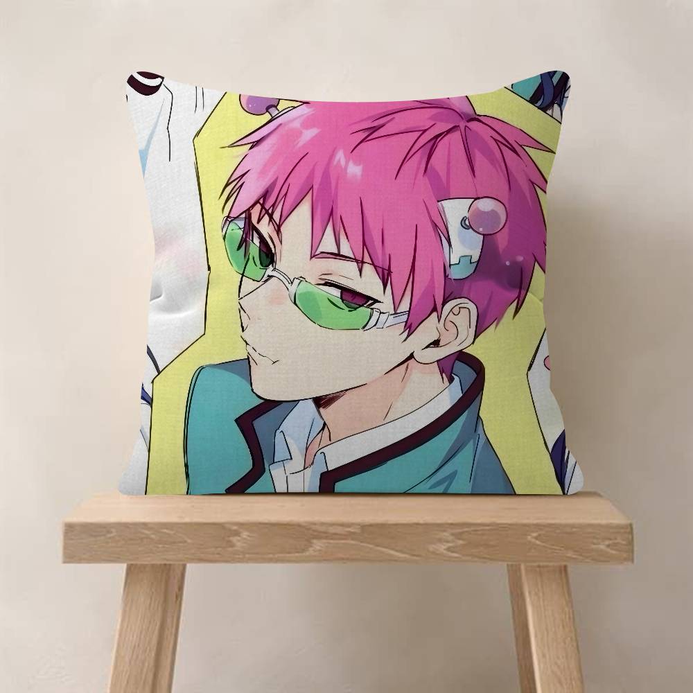 Classic Anime The Disastrous Life Of Saiki K Maple Design Cushion Cover Happy Autumn Harvest Decor Holiday Pillow Cover