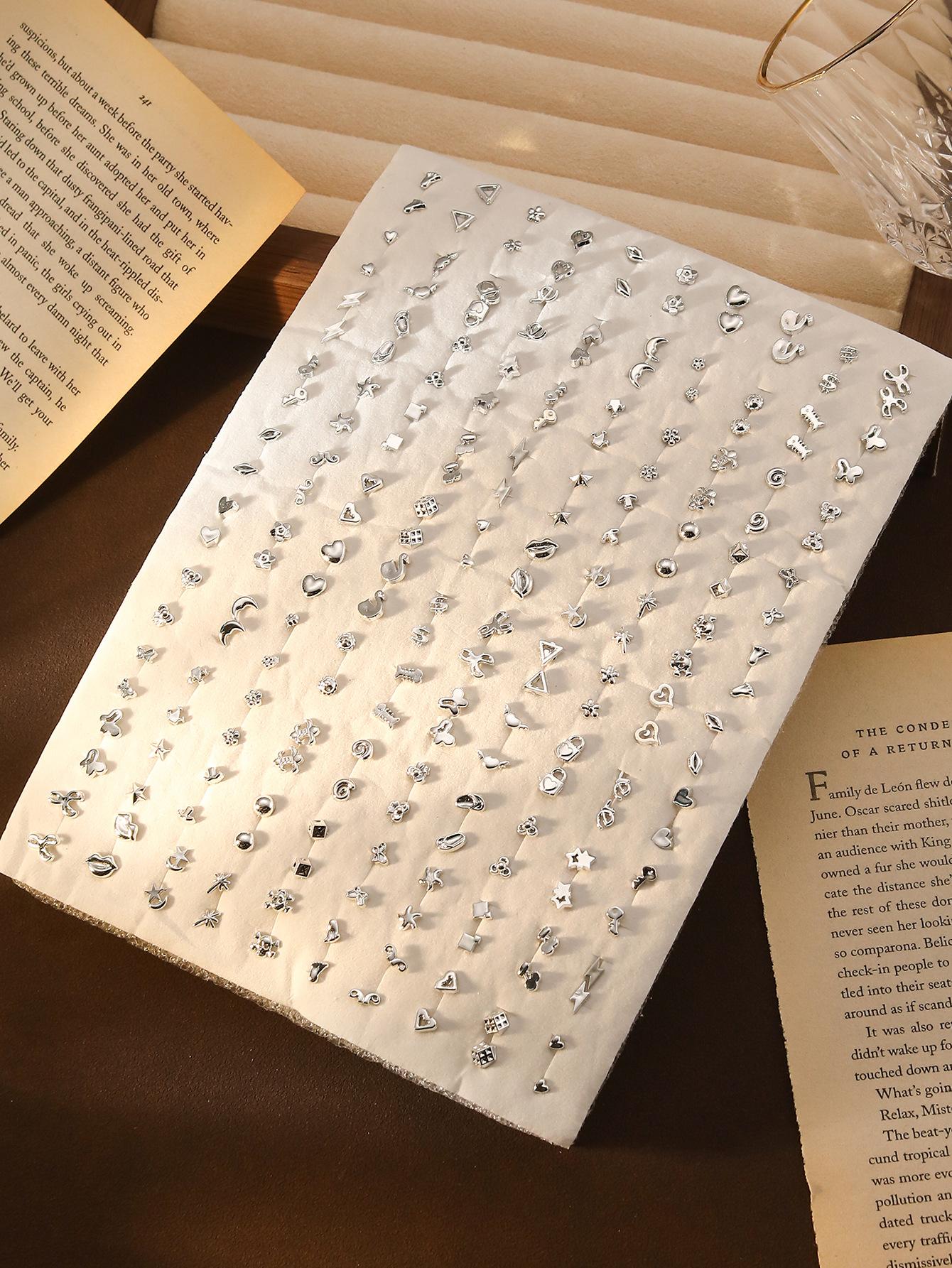 100 Pairs Of Fashion Personality Earrings Spice Girls Wind He Alphabet Animal Ear Needles Women S Premium Versatile Earrings