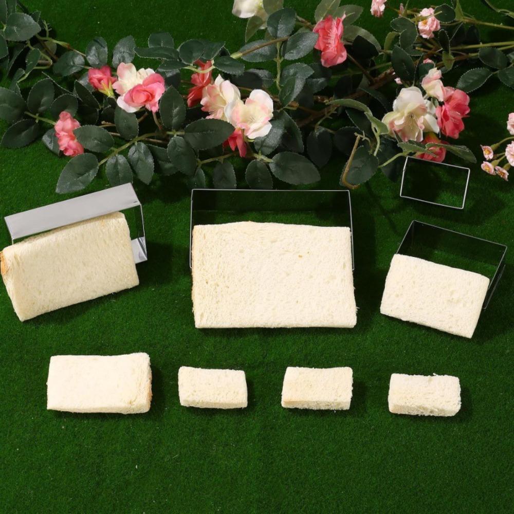 5Pcs/Set Stainless Steel Cookie Cutter Rectangle Dough Mold Bake Tools Biscuit Mold  Pastry