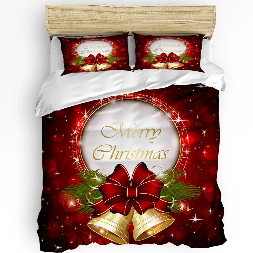 Christmas Tree Snowflake Ice Door Duvet Cover 3pcs Bedding Set Home Textile Quilt Cover Pillowcases Bedroom Bedding Set No Sheet