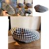 Trendy Designer Houndstooth Beret Flat Top Summer Hat For Women