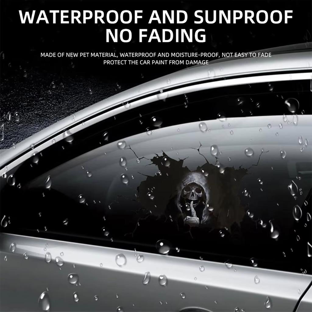 Helloween Quiet Death Car Mirror Stickers Car Windscreen Stickers Motorcycle Fuel Tank Stickers Car Accessories WindowDecorative