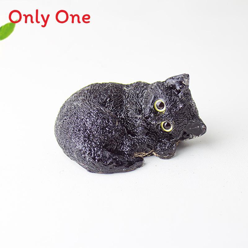 Resin Filled Natural Crystal Sleeping Cat Decor With Gift Box For Home Office Display
