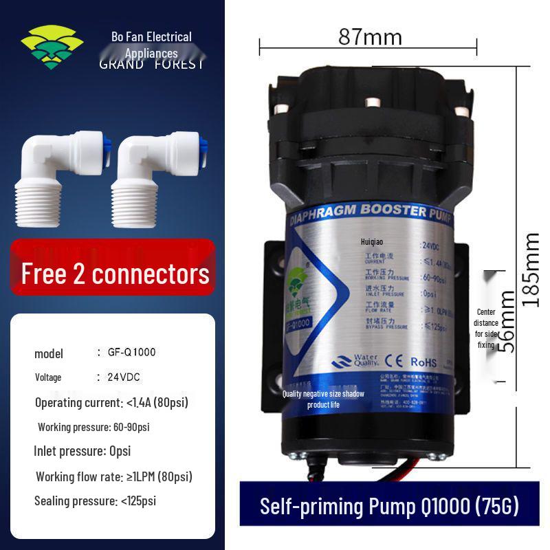 Bo Fan Electric Booster 75G Self-Priming Pump for 50G Water Purifier & 400G Direct Drinking Machine with 300G Household Motor