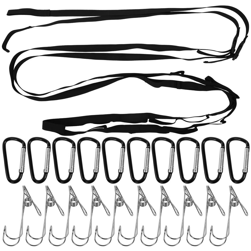 19 Rings Camping Hanging Lanyard Rope with Buckles Adjustable Outdoor Picnic Clothesline