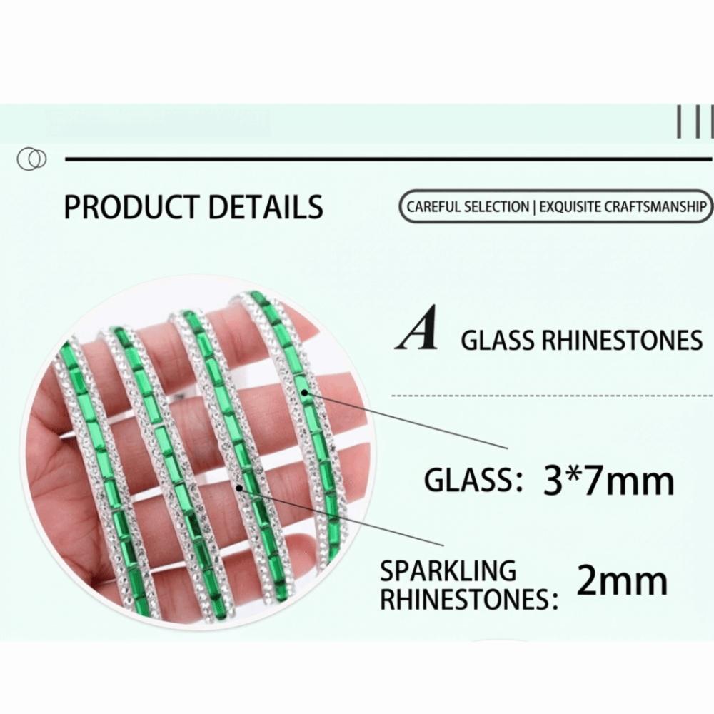 Colorful Crystal Strip Self Adhesive Flexible Glass Rhinestone Trim DIY Supply Shiny Apparel Accessory Shoes Decor