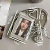 Pu Leather Card Holder Y2K Kpop Photocard Holder With Keychain Idol Photocards Sleeve Bag Display Pendant School Stationery