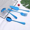 Mavi Yemek Takımı çatal bıçak kaşık seti Paslanmaz Çelik Taşınabilir Mutfak Kek Kürek Servis Çatal Kaşık Kevgir Kaşık Salata Çatal Sofra