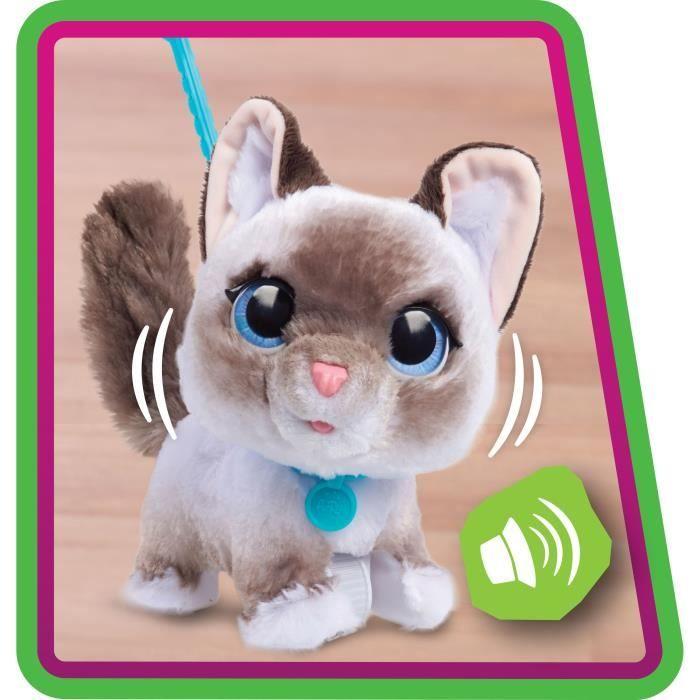 Jouet interactif - furreal friends - chaton grand marcheur 23 cm - animal interactif avec laisse