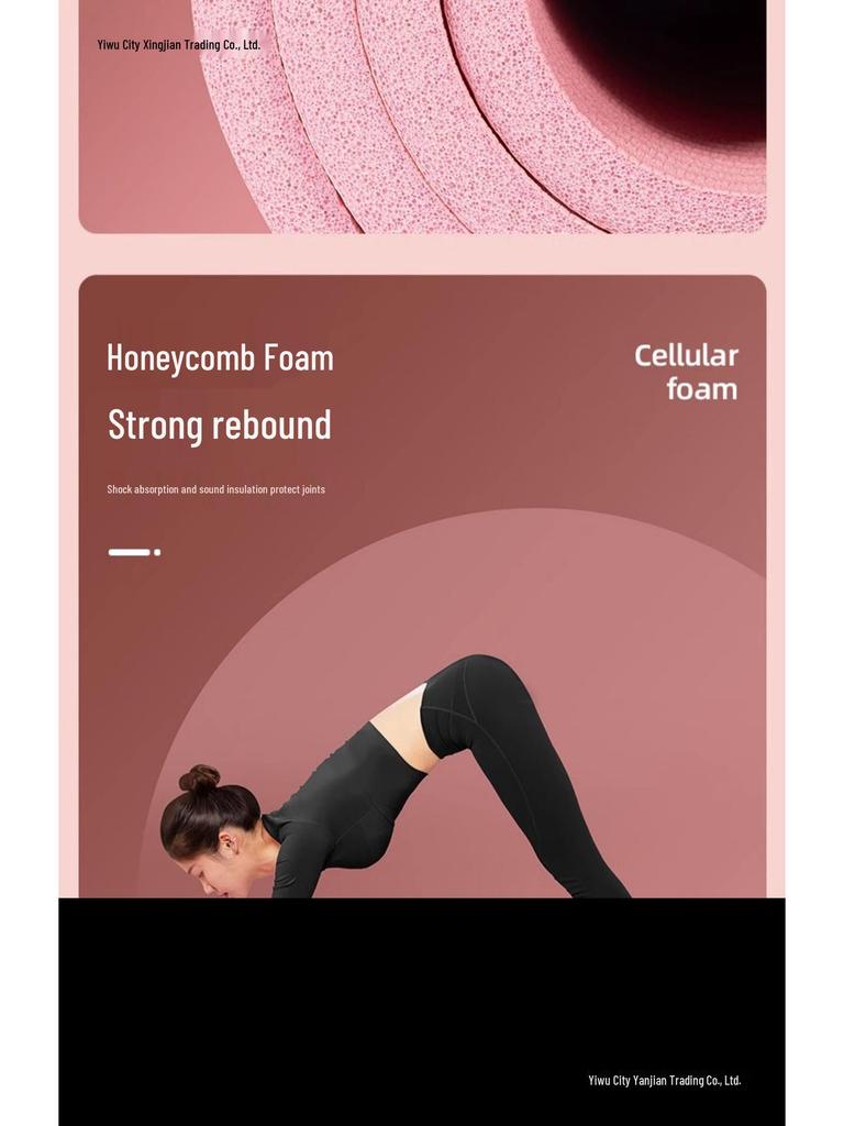 Women's Anti-Slip Shock Absorption Thick Yoga Mat for Home Fitness & Dance