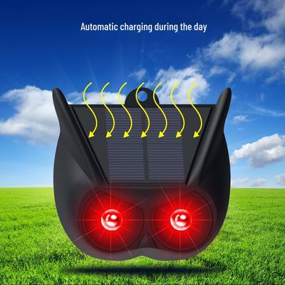 Solar LED Animal Repeller: Red Flashing Warning Light for Outdoor Birds and Dogs