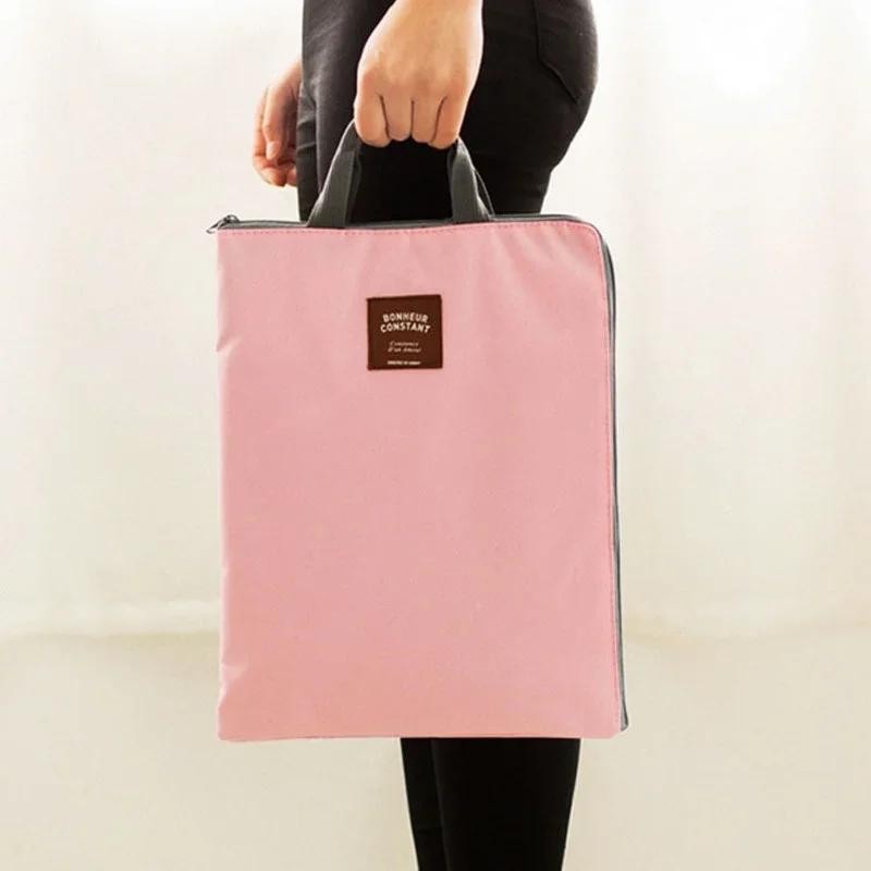 Folder Folder Storage Cloth Bag Set Suitable for A4 Paper Portable Pocket Bill Bag Folder Office Student Supplies