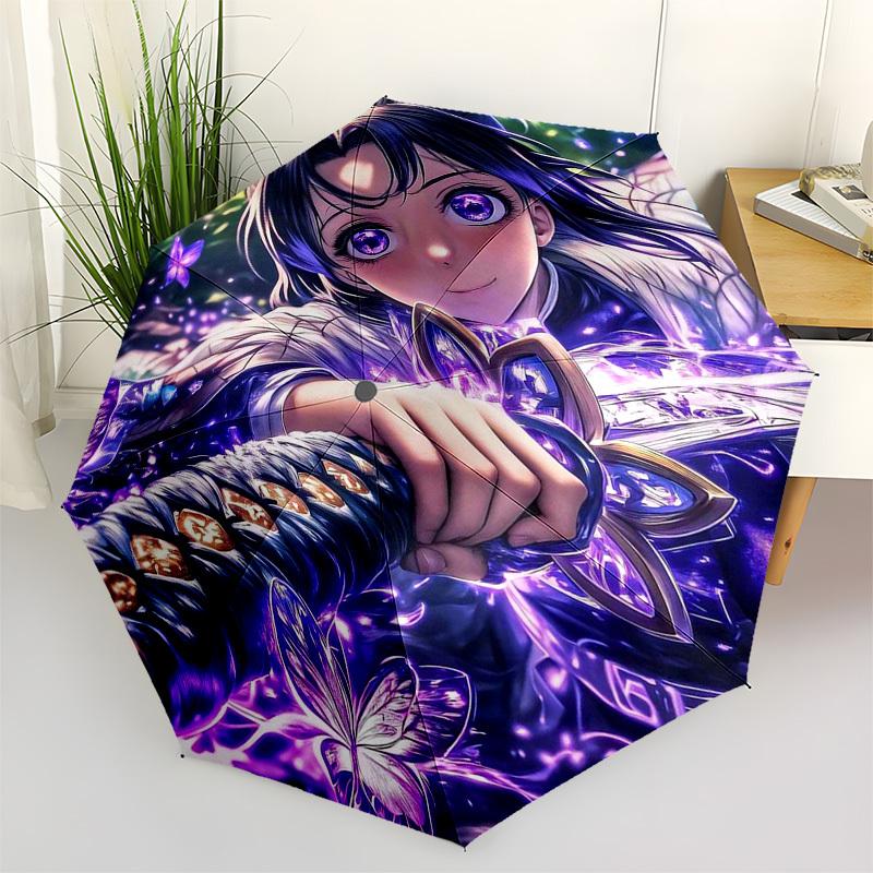 

1pc Anime Character Sword Outdoor Umbrella - Automatic Opening/Closing, Portable 3-Fold Design, Iron Frame, Perfect Gift for Fans, Travelers, Daily Us