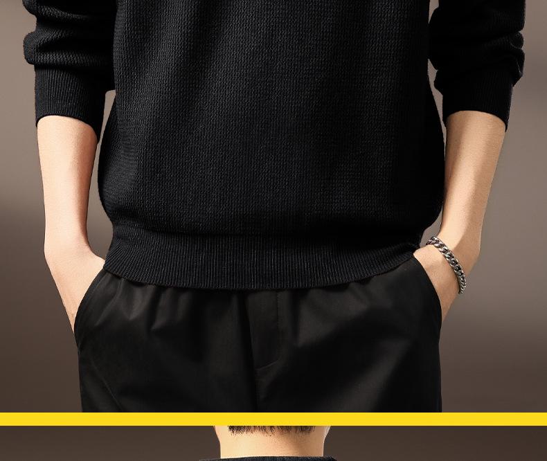 Luxury British Retro Seagull Collar Polo Men's Autumn/Winter Knit Sweater