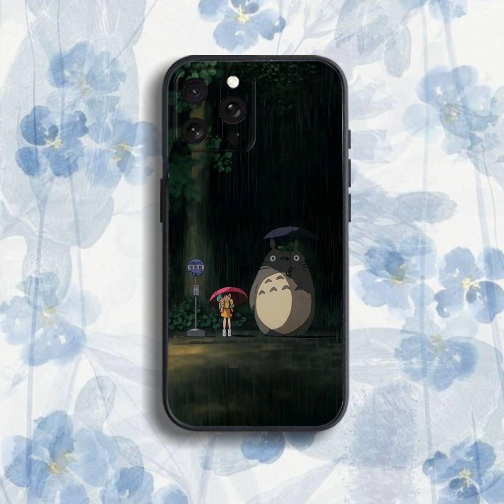 T-Totoro C-Cute Anime  Phone Case For iPhone 17,16,15,14,13,12,Pro,Max,Plus,E,SE4,Air,Mini Black Soft Box