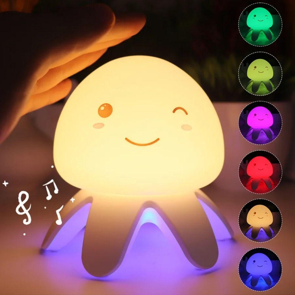 Touch/Remote Control LED Jellyfish Table Lamp Adjustable Silicone Jellyfish Light  Birthday Present