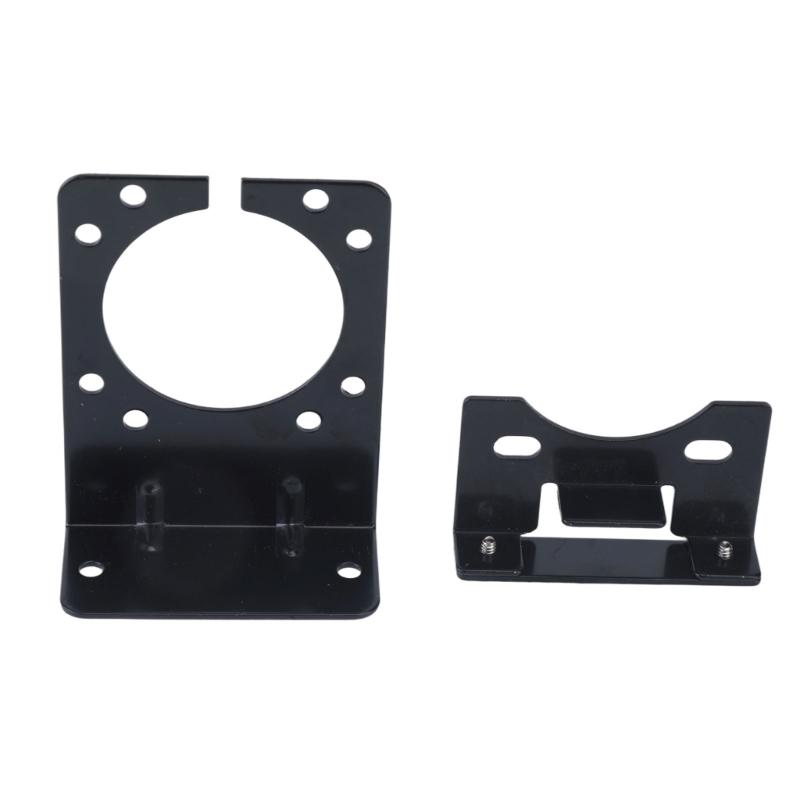 7 Way Trailer Socket Adapter with 4 Flat End and Mounting Bracket, Assembled Wiring Assembly with Flip Cover for Trailer Towing Light Use