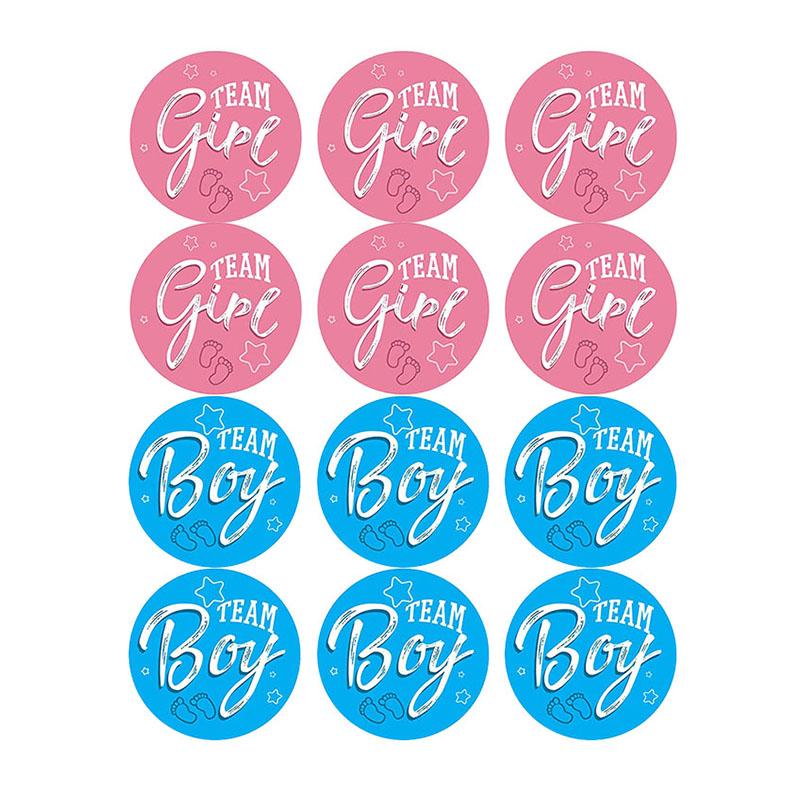 60/120 Stück Team Boy Team Girl Aufkleber Junge oder Mädchen Aufkleber für Gender Reveal Party Dekoration Baby Shower Supplies Geschenkbox Etikett