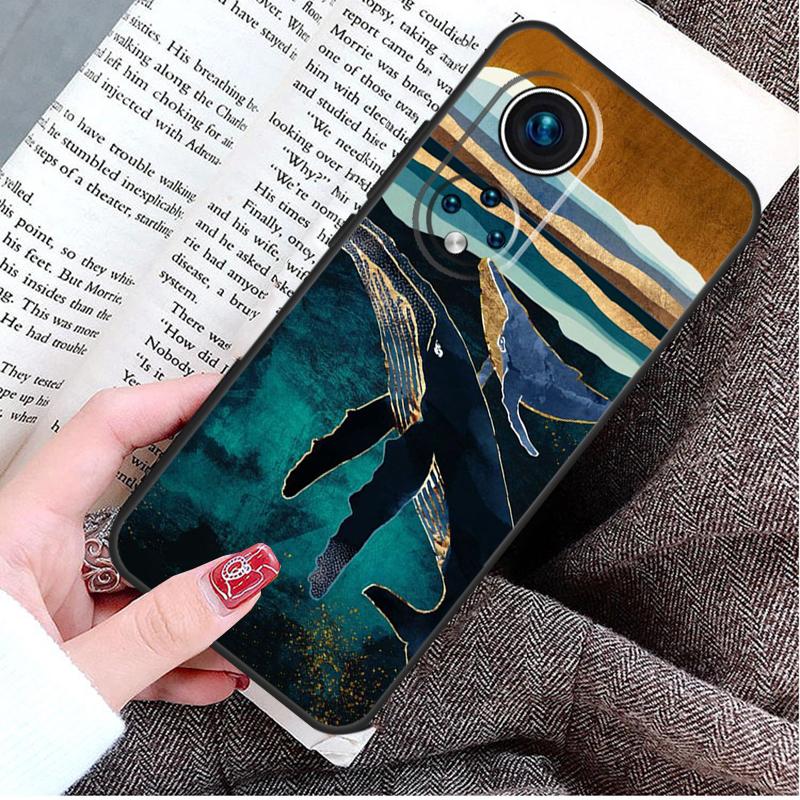 Whale Fish Wave Sea Case For Honor Magic 8 6 7 Lite Honor 400 200 Pro 50 70 90 X8c X8b X9a X9c X9b X9d Win Cover