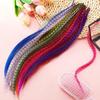 10Pcs Colored Hair Feathers Extension Kit for Women Long Straight Synthetic Hair Feather for Cosplay Party