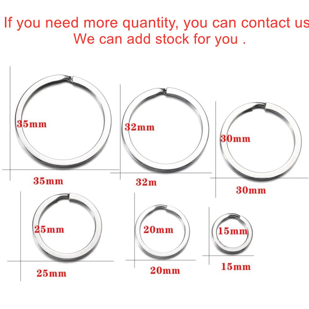 10/20Pcs 15-35mm Stainless Steel Keychain Ring Split Ring Keyfob Key Holder Rings for DIY Key Ring Jewelry Making Accessories