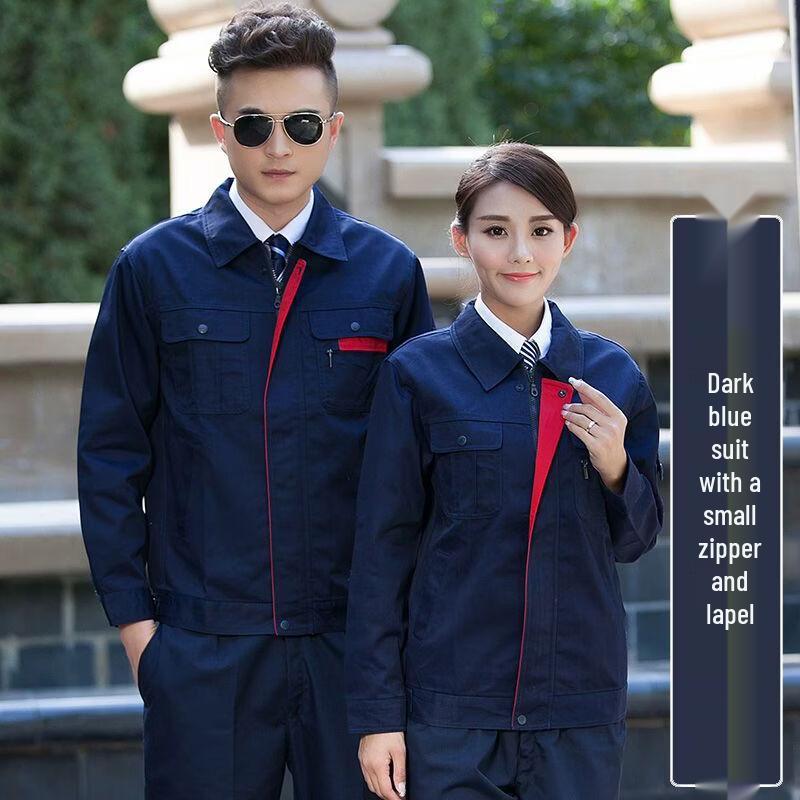 DAXTE Navy Blue Workwear Set with Small Zipper
