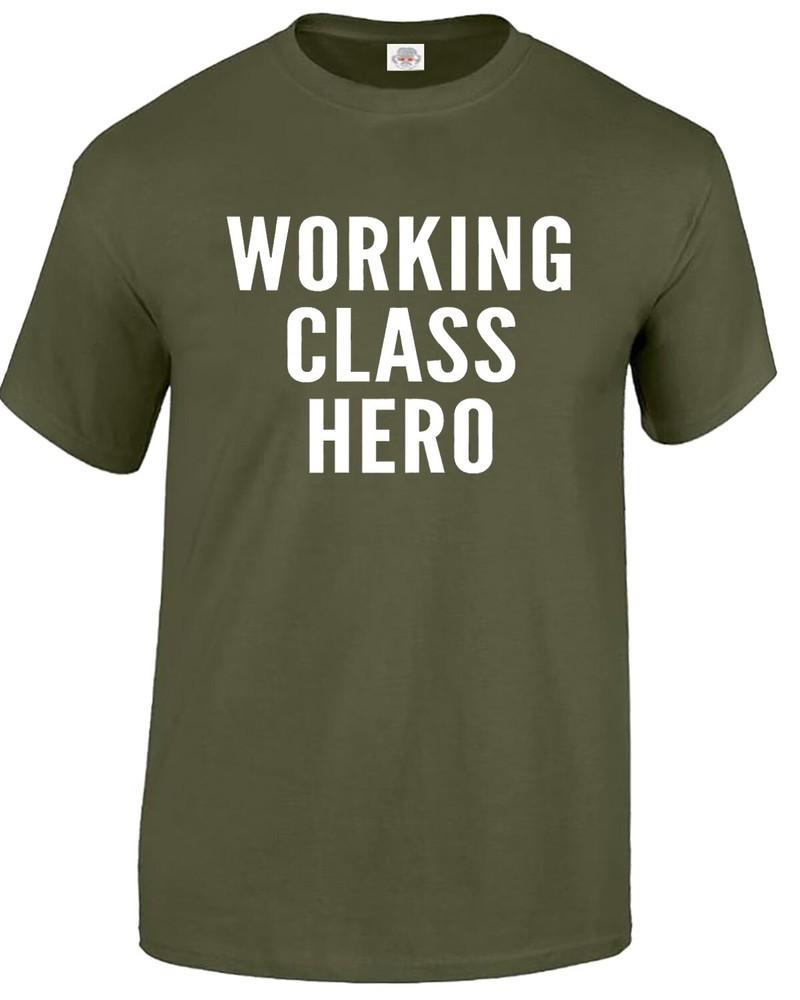 Working Class Hero Tshirt Mens 100 Cotton Funny Novelty Gift Work Top Tee