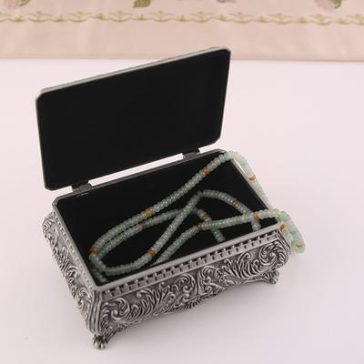 Vintage Schmuckschatulle Metall Rechteckig Schmuckaufbewahrungsbox Europäischer Stil Schmuckbox für Damen Mädchen Geburtstag Weihnachten