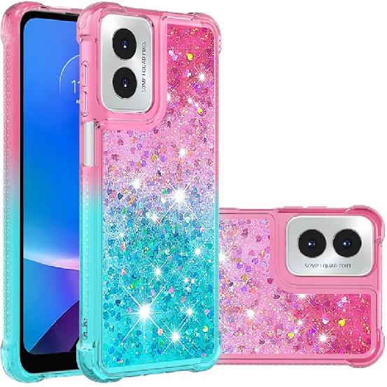 Case for Motorola Moto G 5G 2024 Case Women Girls Cute Clear Glitter Heavy Duty Shockproof Back Cover Soft TPU Phone Case for Moto G 5G 2024 Gradient