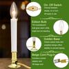 GOOTHY Electric Window Candles Lights with Golden Plated Base, Plug in Christmas Window Candles Lamp with C26 Clear Lights Bulb, Turn On/Off, 4 Pack