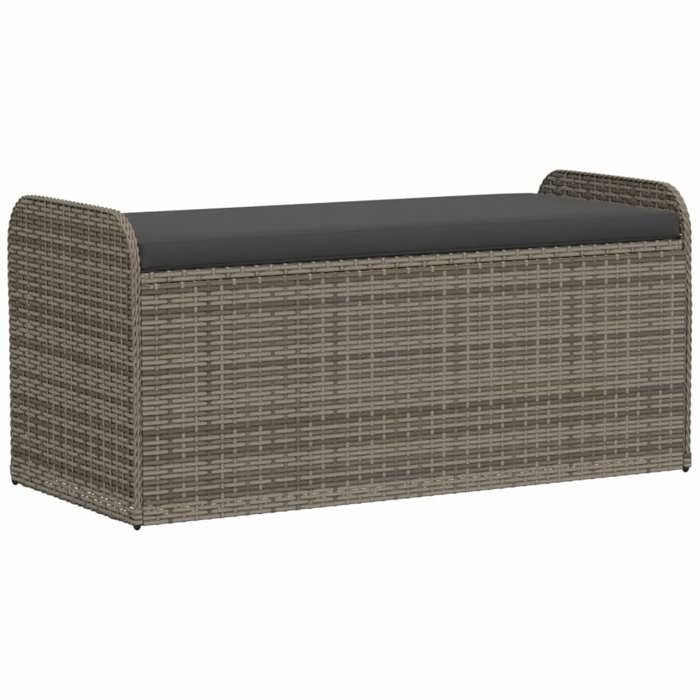 VidaXL Banc de Rangement avec Coussin, Coffre à Jouets, Meuble de Rangement, Organisateur de Jardin Terrasse Patio, Gris 365728