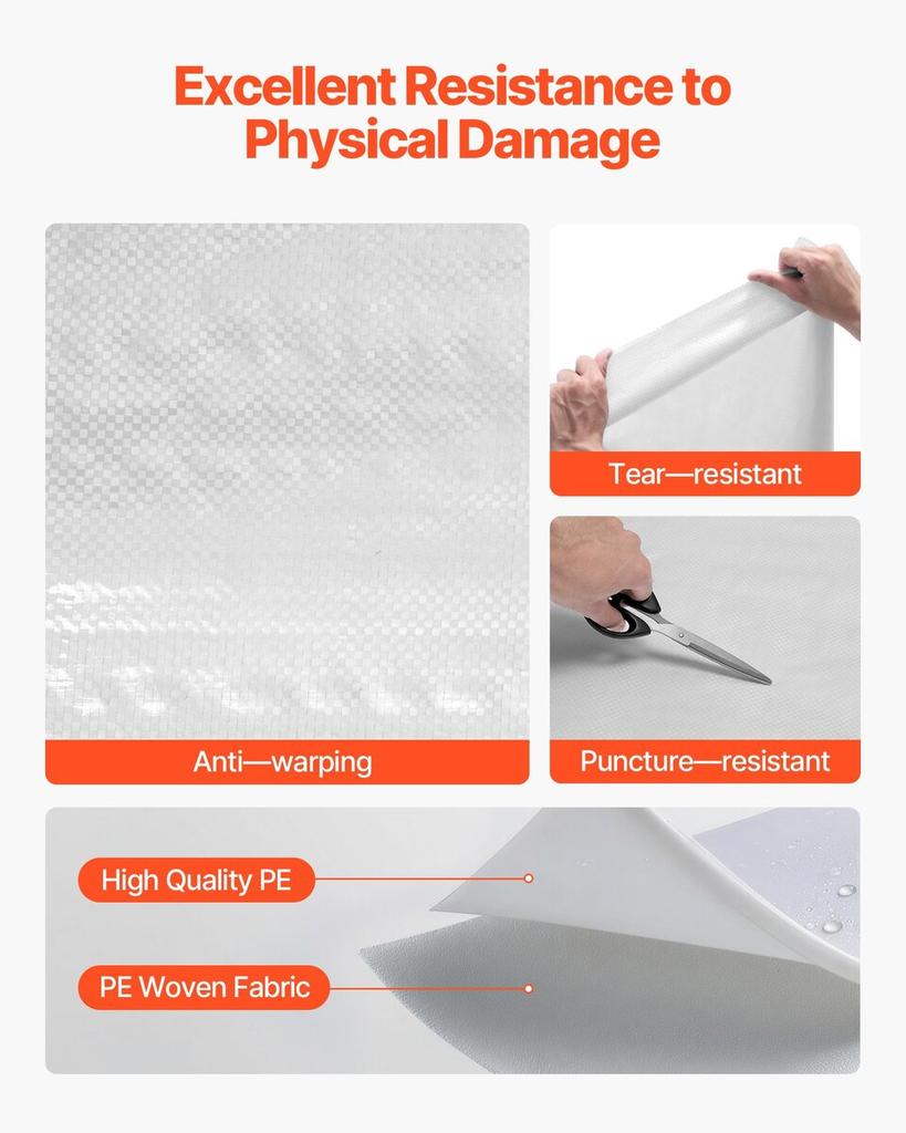 House Wrap, 2740 X 22860 Mm, 0.13 Mm Thick Vapor Barrier, Heavy Duty Plastic Sheeting for Tear-resistant, Drop Cloth Vapor Barrier Covering for