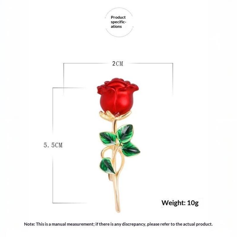 Rose Flower Brooch Pins Waterproof Rust Resistant Fashion Women Pin for Outdoor Party Birthday Gift for Friends