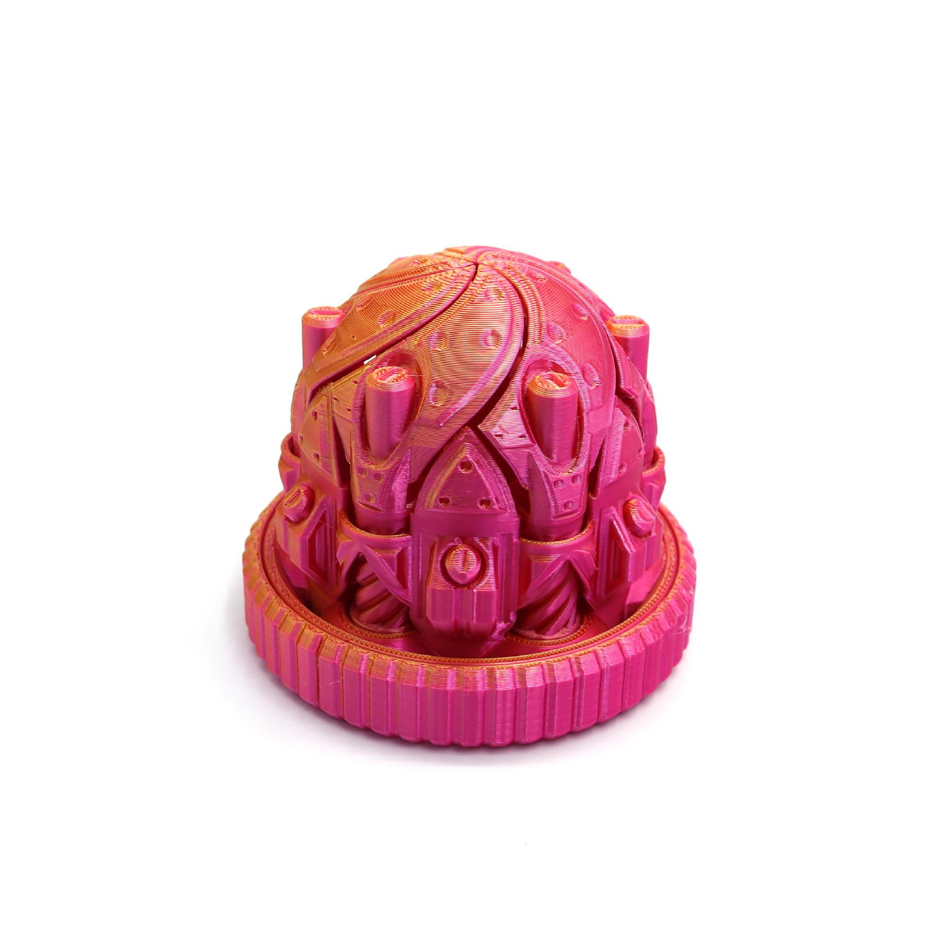 Cyberpunk 3D Printed Cyclone Gearbox Toy: Trendy Black Mechanical Magic Storage for Kids