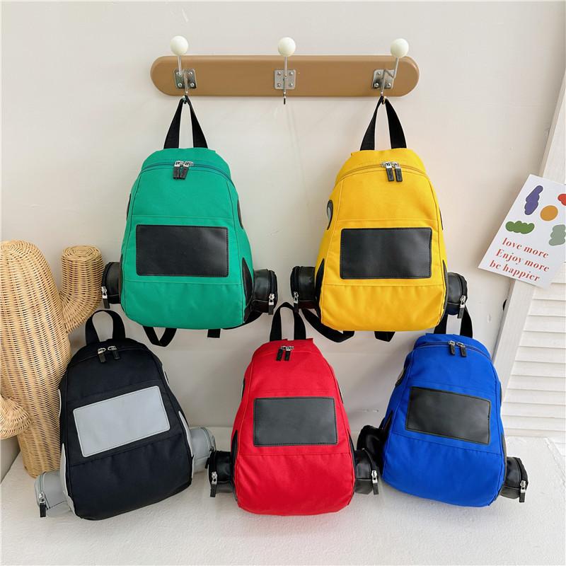 Modern Colorful Canvas Backpack For Kids Lightweight Ergonomic School Bag For Boys And Girls