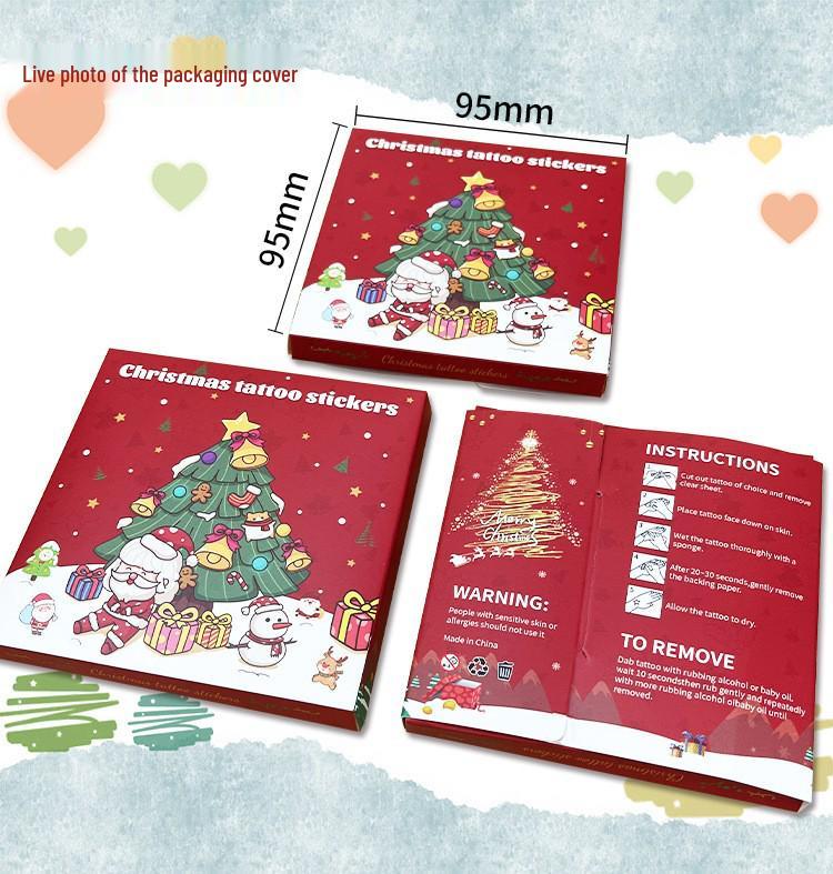 Festive Waterproof Cartoon Christmas Tattoo Stickers for Kids