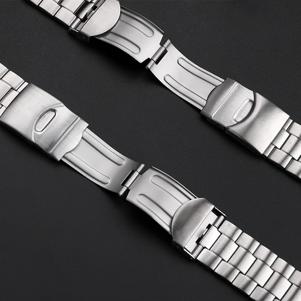 Sibehill 20mm Replacement Stainless Steel Watch Band for Swatch, with Adjustment Tool, Arched Concave Mounting Type