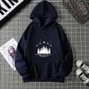 Hooded Dark Forest Print Letter Universe Faith Harajuku Hooded Women Hoodie O-neck Long Sleeve White Tops Female Clothing