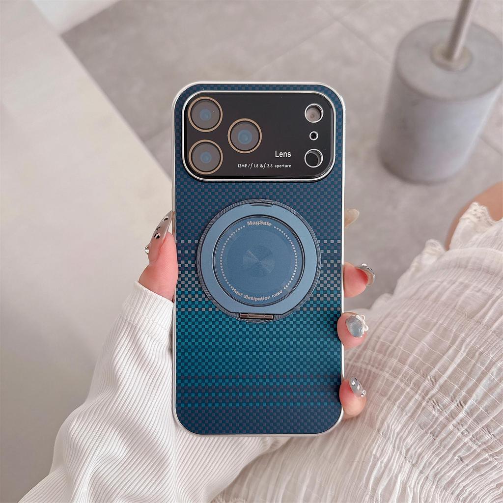 iPhone 17 Pro Max Carbon Fiber Magnetic Case with Large Window - Compatible with iPhone 16/17 Pro.